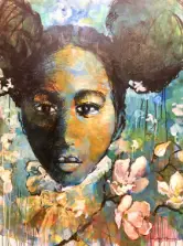 erry Lynn, Sweet Magnolia, Mixed media on canvas, 2020, 40x30 in