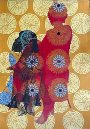 Delita Martin Untitled Acrylic charcoal on printed paper 51x72