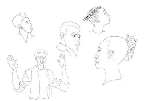 Elizabeth Catlett Afro Americanos Pencil on paper 8x10 in