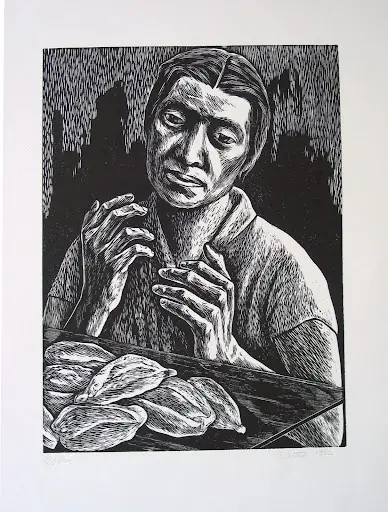 Elizabeth Catlett Bread Linocut 22 1 4 x 20 7 8 in