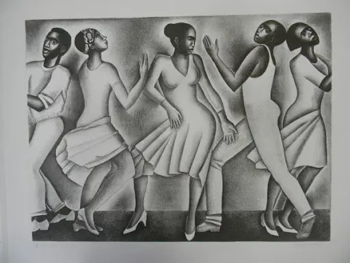 Elizabeth Catlett Dancing lithograph 23x28 in