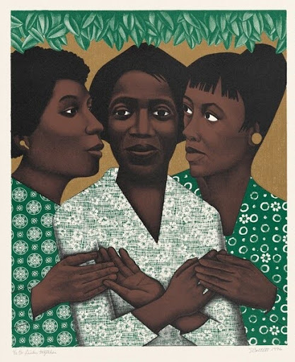 Elizabeth Catlett Links Together lithograph 24x40 in