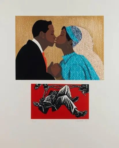 Elizabeth Catlett To Marry lithograph 18x22 in